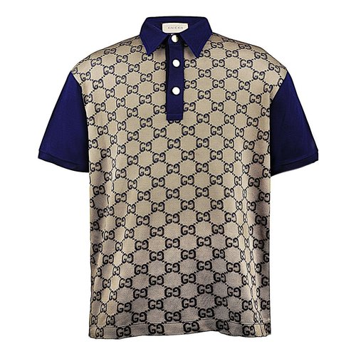 Gucci Maxi GG Silk Cotton Polo - Tan - 682015-XJD1-F2480