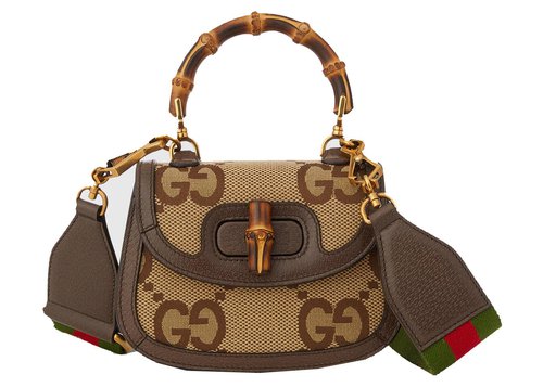 Gucci Mini Jumbo GG Bag with Bamboo - Camel/Ebony