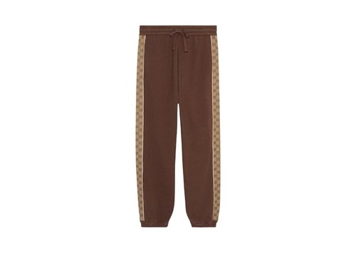 Gucci Monogram Panelled Cotton Jersey Sweatpants - Brown/Beige - R04247299