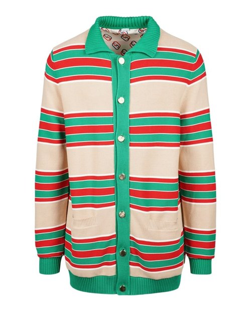 Gucci Multi Striped Sweater - Green/Ivory - 571538-XKAOZ-2673