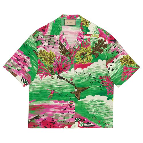 Gucci Music Ocean Print Bowling Shirt - Multicolor - 703607-ZAJUH-3832