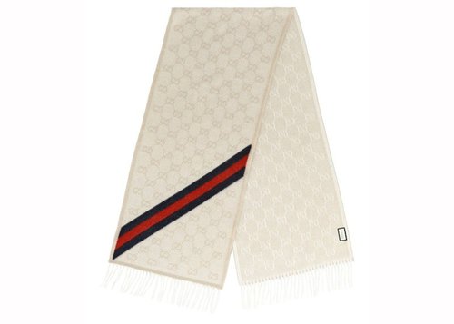 Gucci Nikky Wool Scarf - Sand/Blue