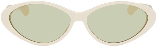 Gucci Off-White Cat-Eye Sunglasses - Ivory-Ivory-Green - GG1377S-001