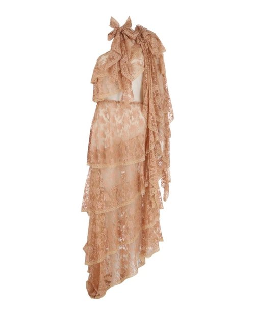 Gucci One Shoulder Tiered Lace Dress - Beige - 685912-ZAI8E-5777