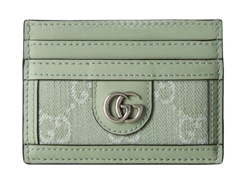 Gucci Ophidia Denim Card Holder - Pale Green