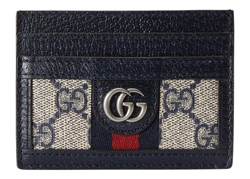 Gucci Ophidia GG Card Case - Beige/Blue