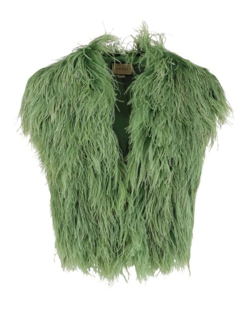 Gucci Ostrich Feather Vest - Green - 678889-Z8AUW-3420