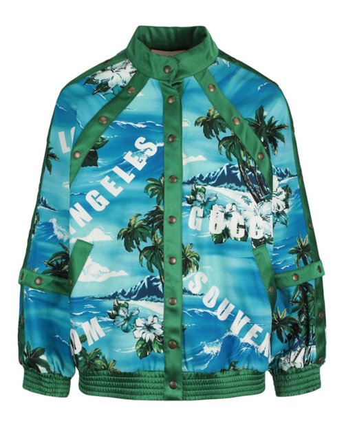 Gucci Palm Tree Bomber Jacket - Light Blue - 693161-XJEAR-4946