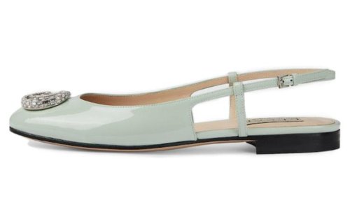 Gucci Patent Leather Pointed-Toe Flat with Buckle - 226968