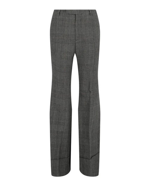 Gucci Plaid Flared-Leg Trousers - Grey Beige - 694444-ZAILY-1136