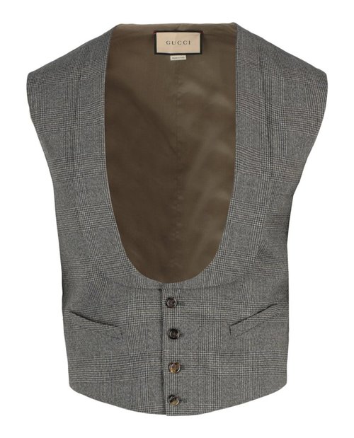 Gucci Plaid Tailored Vest - Dark Grey - 685882-ZABKO-1003