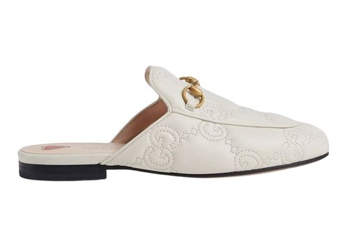 Gucci Princetown Slipper White Embossed Leather - 529061