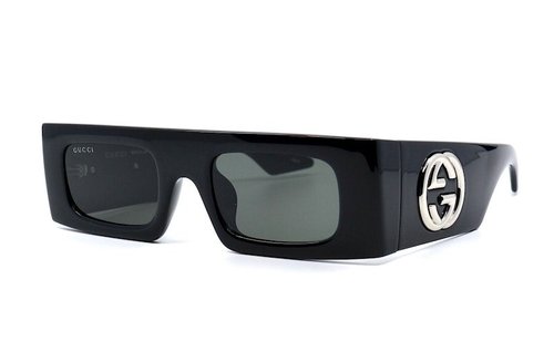 Gucci Rectangle Sunglasses - Black/Grey (Gg1646S/001)