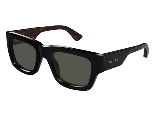 Gucci Rectangle Sunglasses - Black Red Green (Gg1668S/003/Fr)