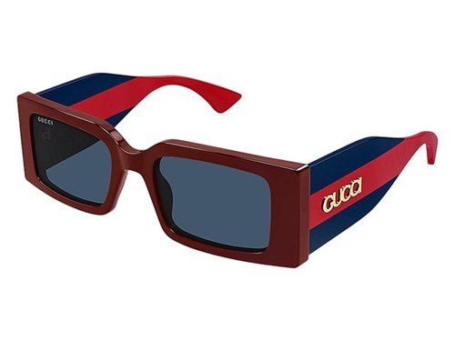 Gucci Rectangle Sunglasses - Burgundy Blue (Gg1860S/003/52)