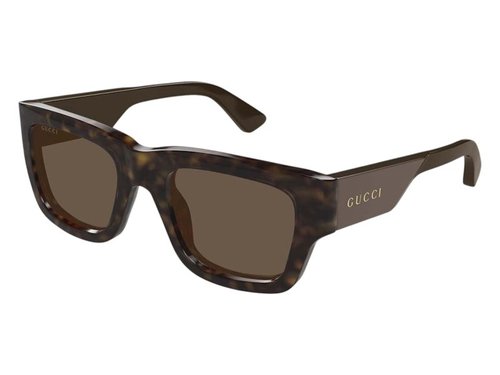 Gucci Rectangle Sunglasses - Havana Green Brown (Gg1668S/005/Fr)