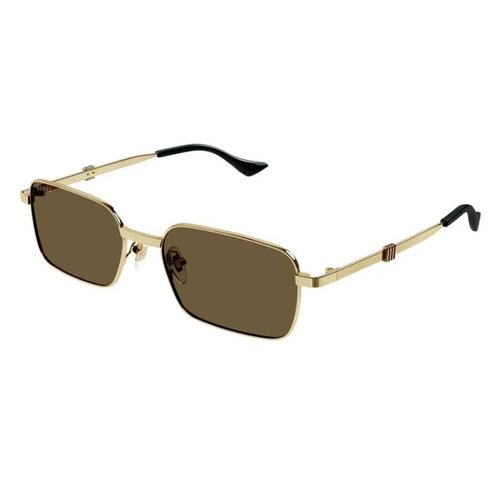 Gucci Rectangular Sunglasses GG1495S 002 56 - Brown/Gold Tone - GG1495S 002 56