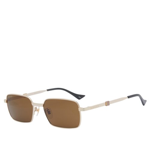 Gucci Rectangular Sunglasses - Gold-Gold-Brown - GG1495S-002