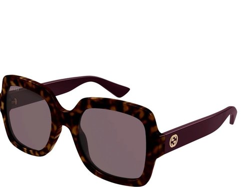 Gucci Rectangular Sunglasses - Havana/Violet (Gg1337S/009)