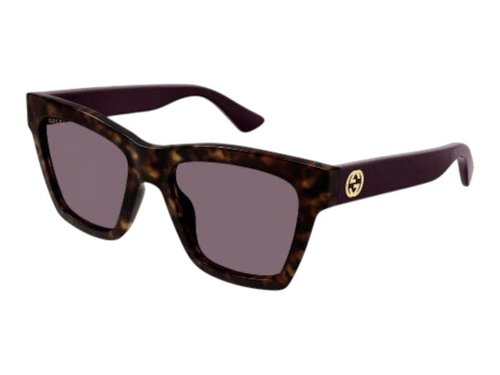 Gucci Rectangular Sunglasses - Havana Violet/Violet (Gg1714S/007)