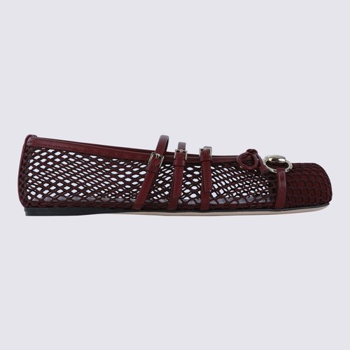 Gucci Red Ancora Leather Flats - Rosso Ancora Red Mesh - 835077-FAEQZ-6207