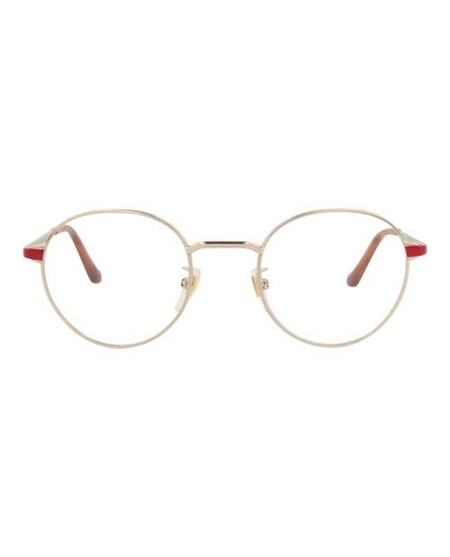 Gucci RoundFrame Metal Optical Frames - Gold Red Transparent (Gg0581O/30008148/003)