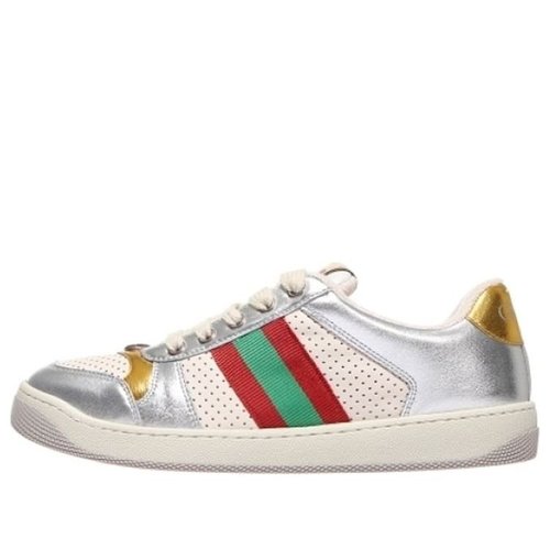 Gucci Screener Metallic Calfskin Web - Silver/Gold - 701103-AACEG-8143