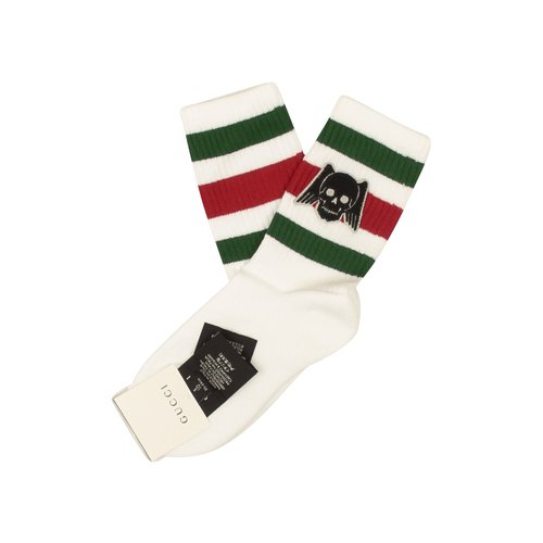 Gucci Skull Patch Athletic Socks - White - 553123-4G490-9066