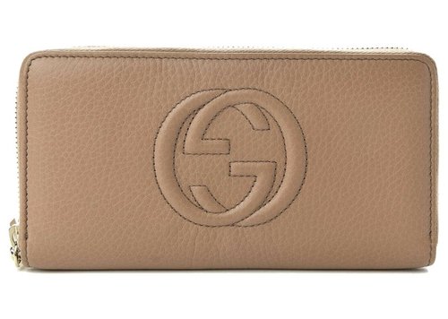 Gucci Soho Long Zip Around GG Wallet - Brown