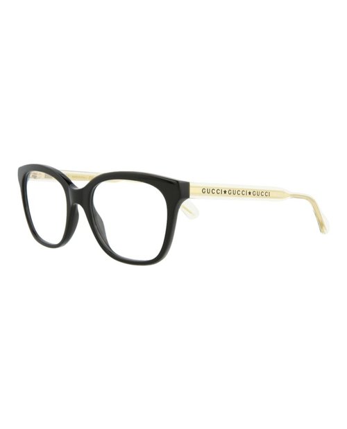 Gucci Square Eyeglasses - Black Crystal Transparent (Gg0566O/30008160/001)