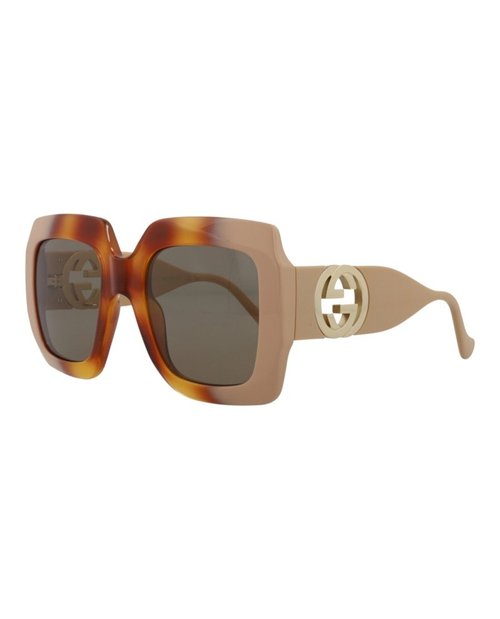 Gucci Square Rectangle Sunglasses/30011773003 - Havana/Ivory/Brown (Gg1022S