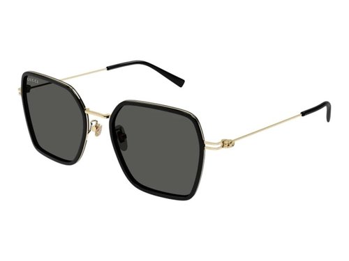 Gucci Square Sunglasses - Black Gold Grey (Gg1850Sa/001)