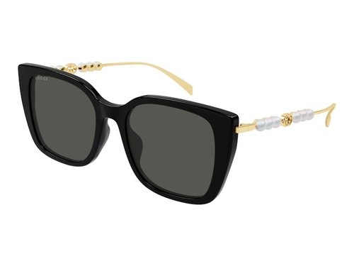 Gucci Square Sunglasses - Black Gold Grey/Grey (Gg1971Sa/001)
