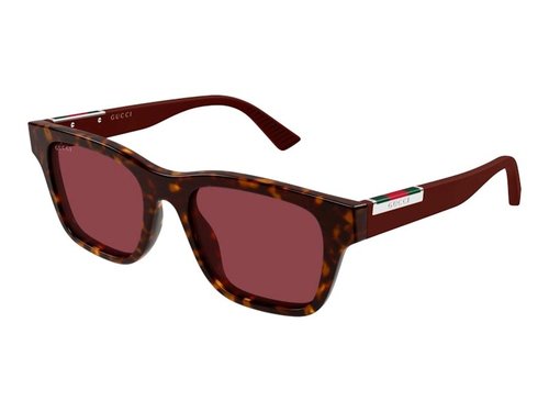 Gucci Square Sunglasses - Havana Burgundy Red/Red (Gg2089S/003)