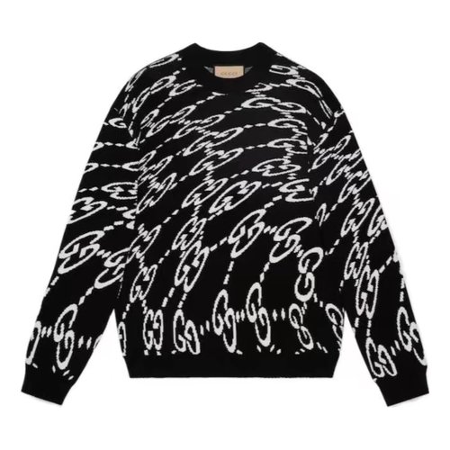 Gucci SS24 Wavy GG Sweater - Black - 780637-XKDZF-1289