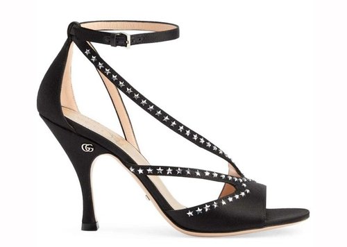 Gucci Starembellished GG 95mm Sandals - Black - 723432-KND90-1000