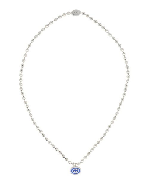 Gucci Sterling Interlocking G Boule Necklace - Silver