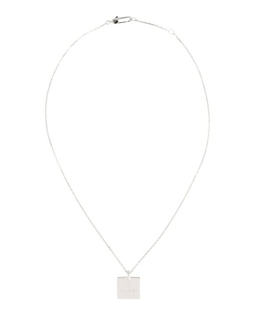 Gucci Sterling Logo Pendant Necklace - Silver