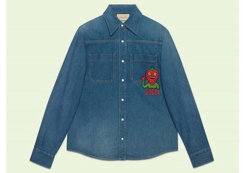 Gucci Strawberry Patch Denim Jacket - Blue - 655703-XDB2R-4447