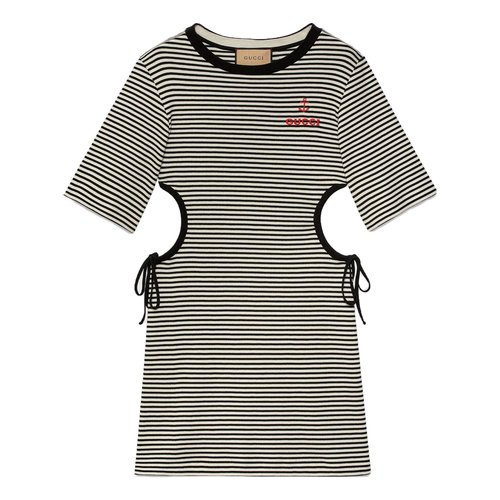 Gucci Striped cotton T-shirt dress - Black/White - 743187-XJFHB-1043