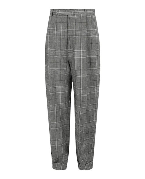 Gucci Tapered-Leg Plaid Trousers - Grey Beige - 690474-ZAIT3-1189