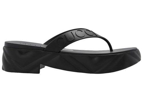 Gucci Thong Platform Sandal - Black - 746334-JFM00-1000