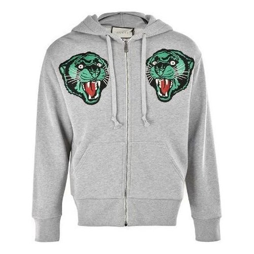 Gucci Tiger Head Hooded Jacket - Grey - 519681-XJAOB-1097