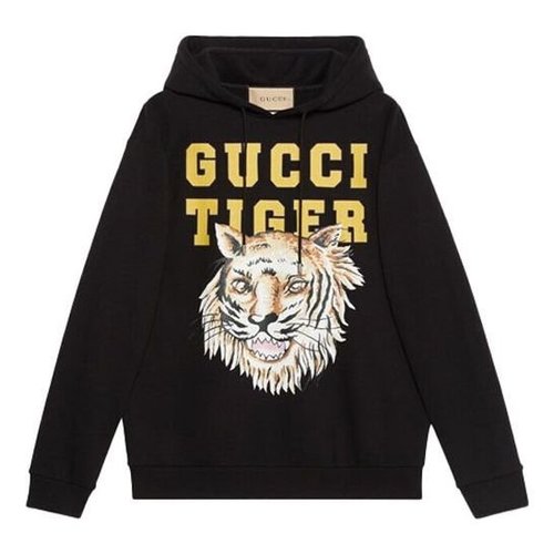 gucci black zipped hoodie - 1152 - 623244 | Gucci Tiger Logo