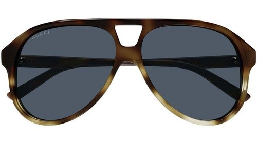 Gucci Tortoise Acetate Aviator Frame SunglassesFR - Havana/Grey (Gg1286S/004