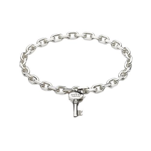 Gucci Trademark Sterling Silver Bracelet Size 17 YBA796345001 - Silver Tone - YBA796345001 INCHES