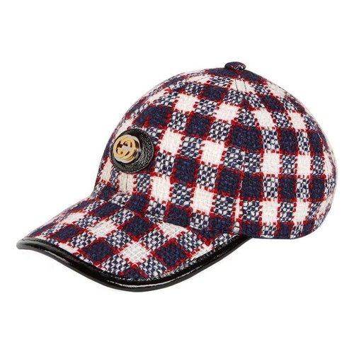 Gucci Tweed Baseball Hat - Blue - 577822-3HH26-9060