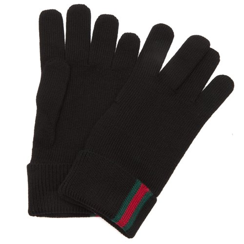 Gucci Web All Gloves - Black - 834194-4G200-1000