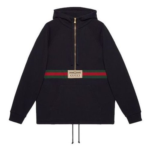 Gucci Web with vintage Gucci Logo Sweatshirt - Ink Blue - 644656-XJC3W-4440