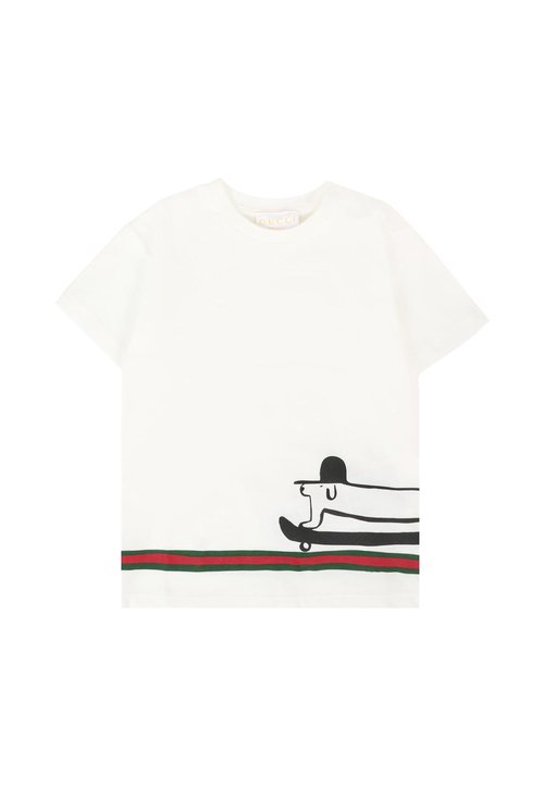 Gucci White T-shirt For Babykids With Dog - 837171-XJHBT-9214